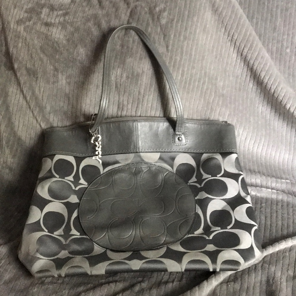 Coach grey purse.